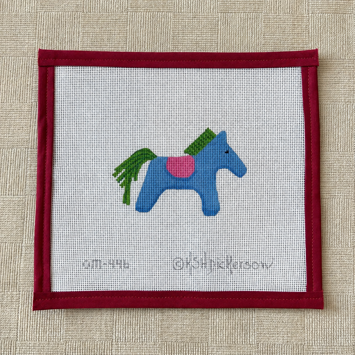 Hermes Horse with Saddle in Blue & Green Mini Bag Charm