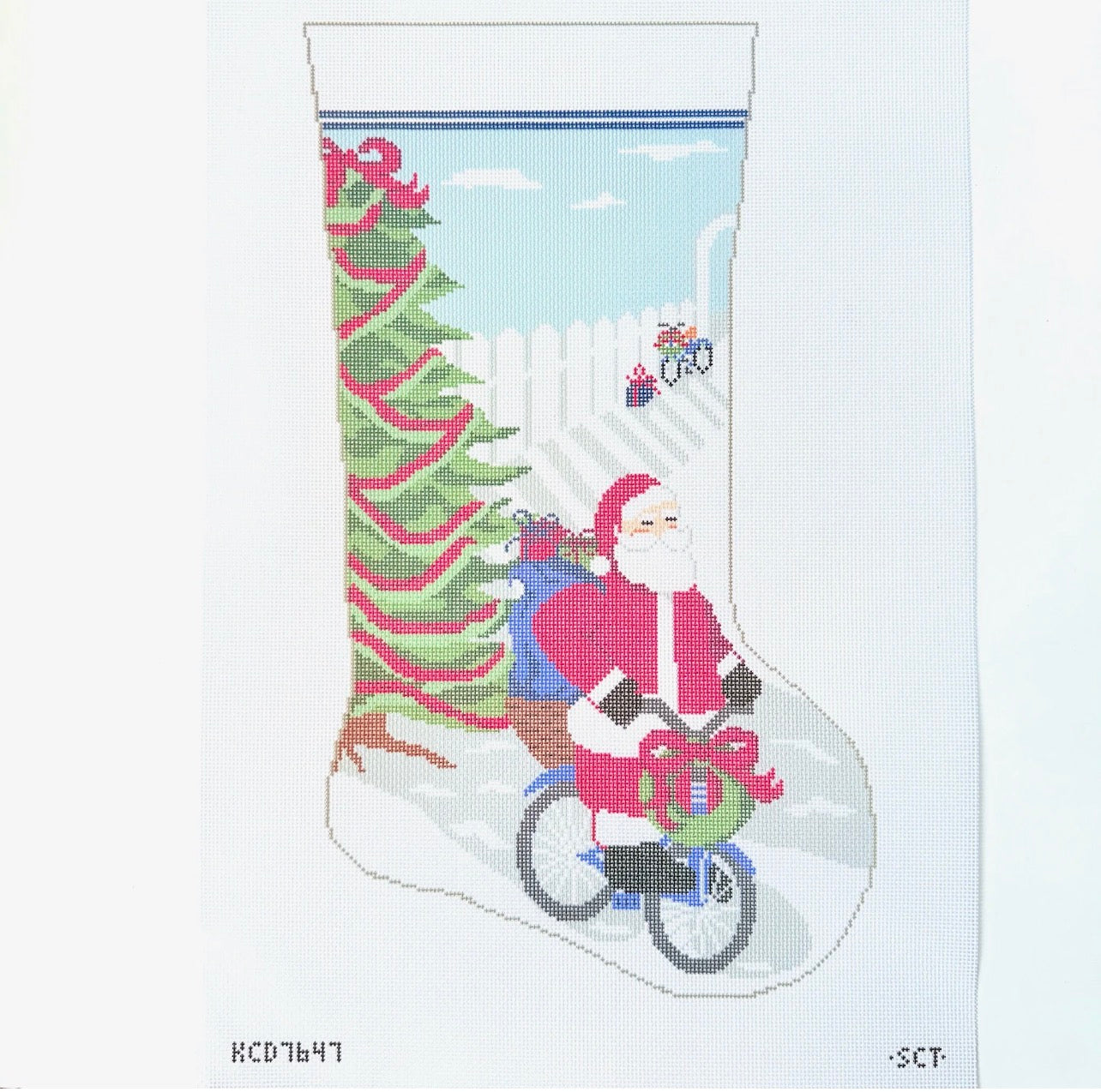 Bicycle Santa Stocking