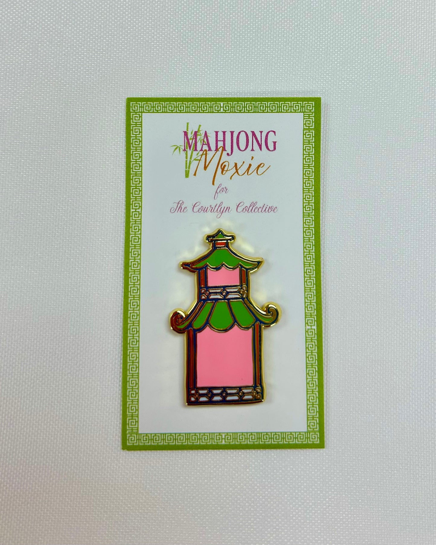 Pink and Green Pagoda Needle Minder