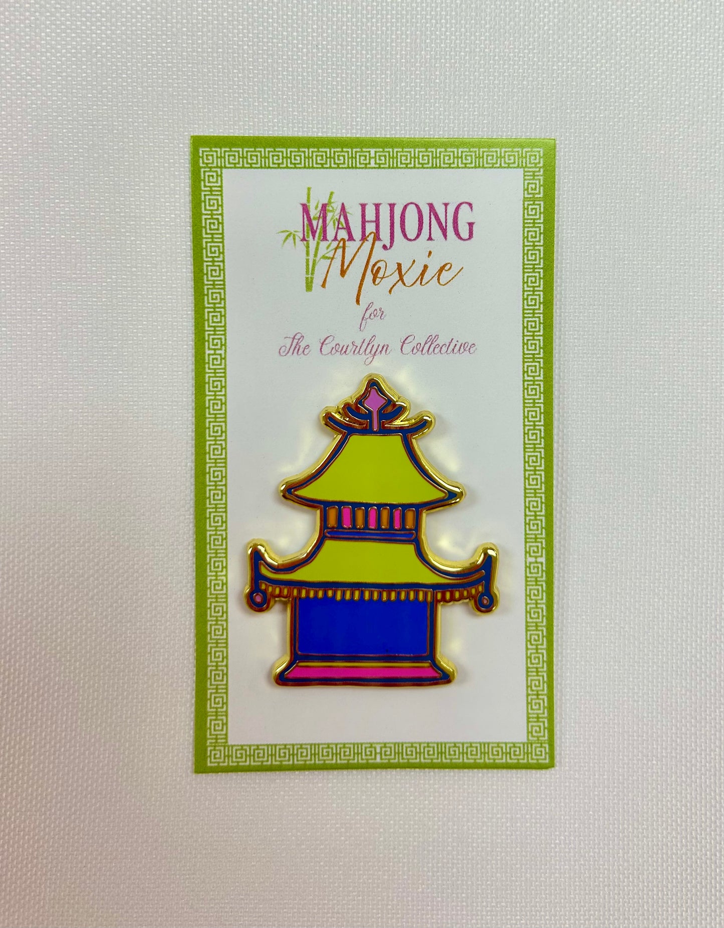 Blue and Lime Pagoda Needle Minder