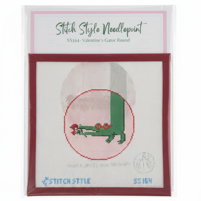 Valentine Gator Canvas and Stitch Guide