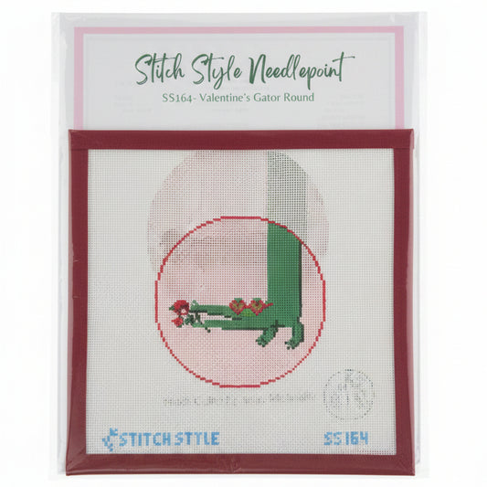 Valentine Gator Canvas and Stitch Guide