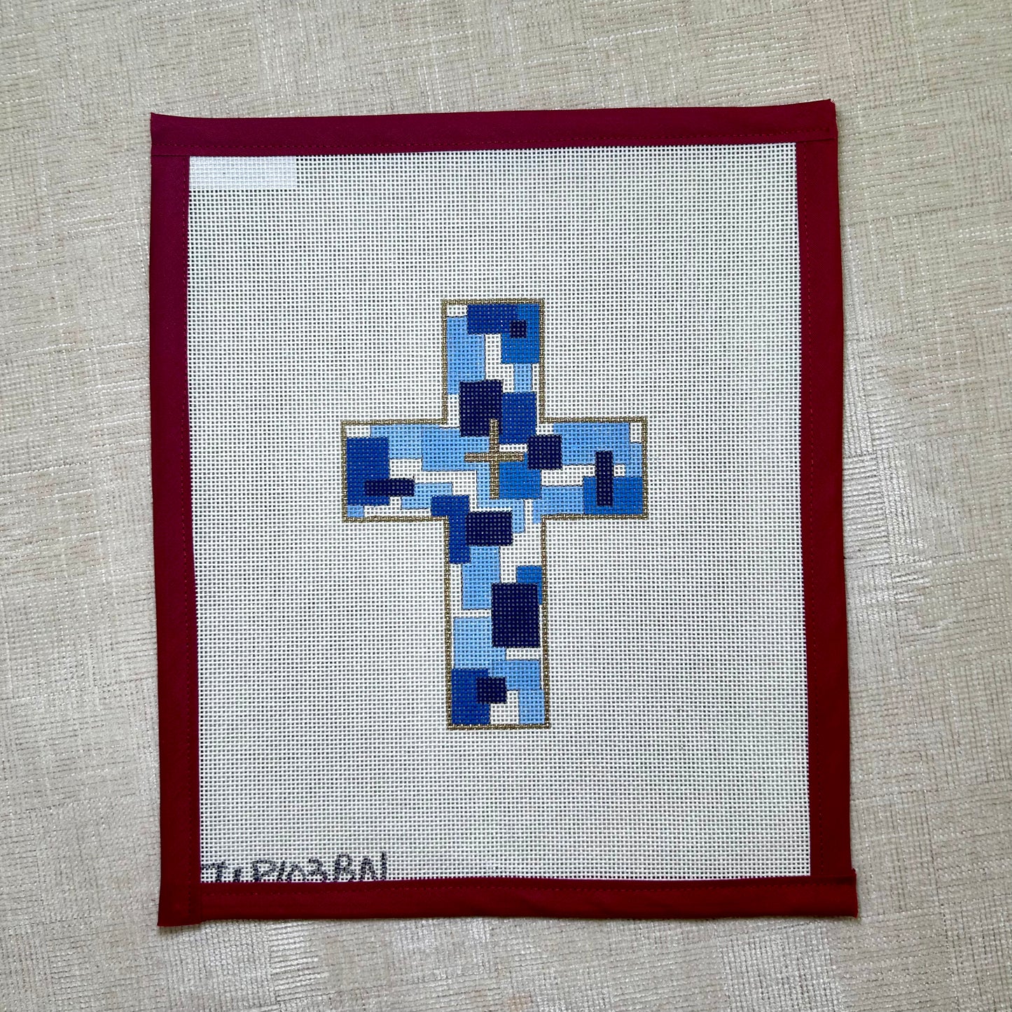 Blue Geometric Cross