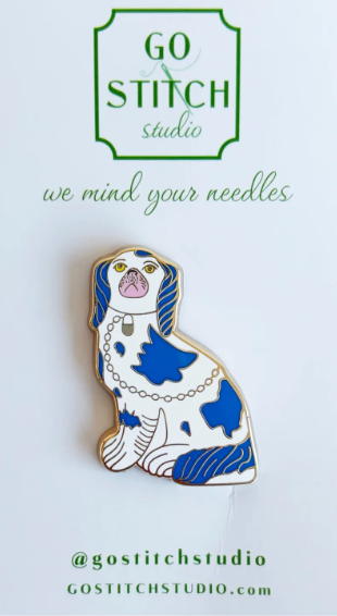 Blue Staffordshire Dog Needle Minder