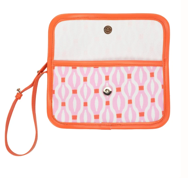 Pink Geometric Oversized Tote with Wallet
