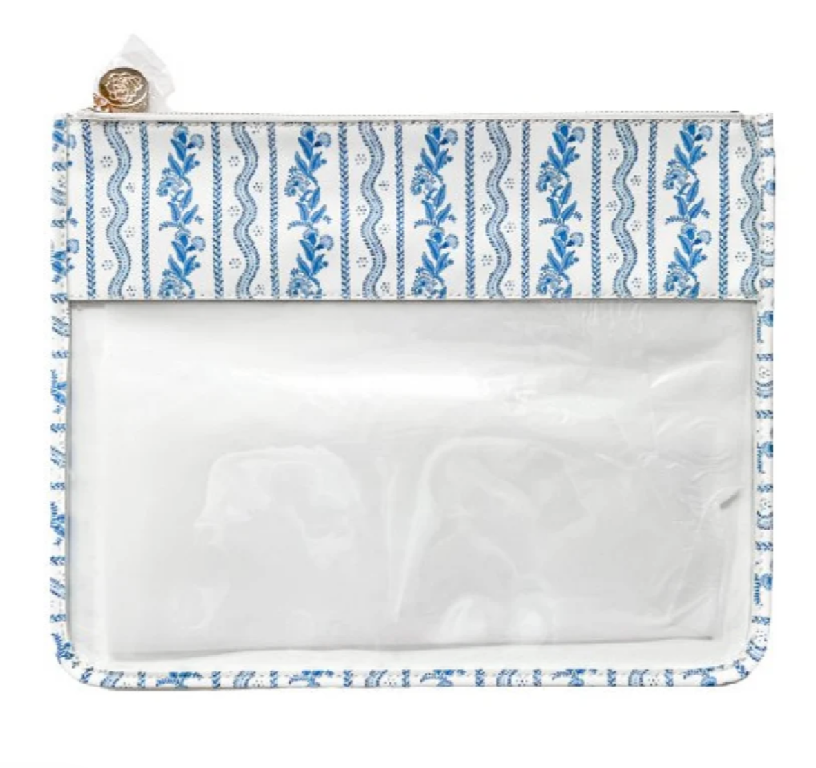 Large Emma Stripes Project Bag - Blue