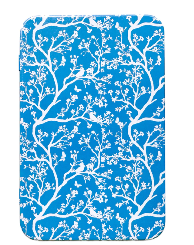 Blue & White Trailing Floral Printed Tin with Magnet