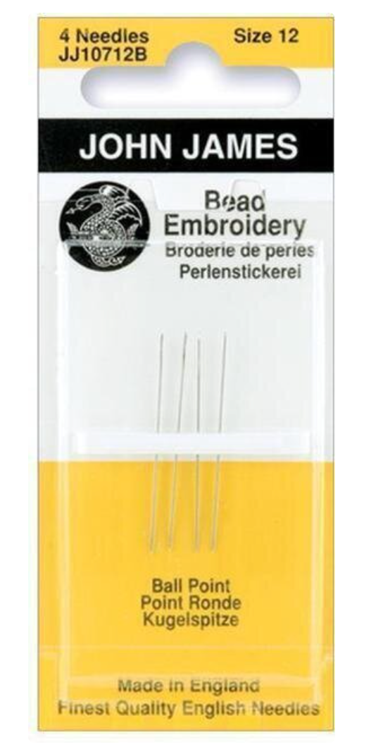 Size 12 JJ Ball Point Bead Embroidery Needles