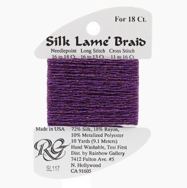 Silk Lame Braid - Dark Violet SL117