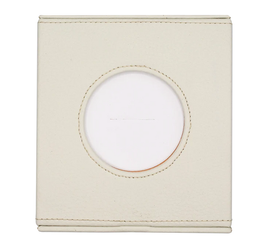 Small Leather Tissue Box - Ivory