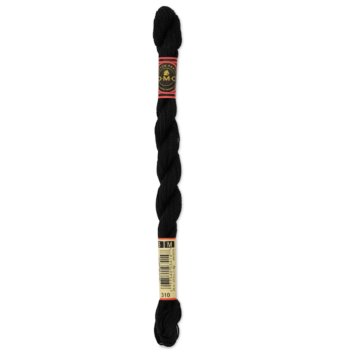 DMC 310 Black - Pearl Cotton - Size 5