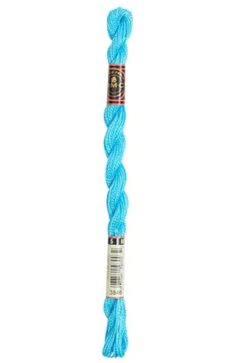 DMC Size 5 Pearl 3846 Light Bright Turquoise
