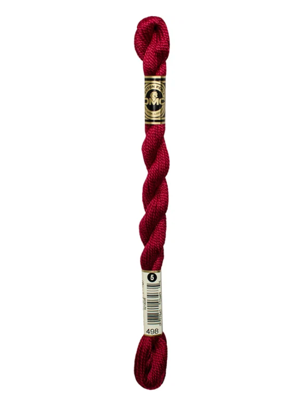 DMC Size 5 Pearl 498 Dark Red