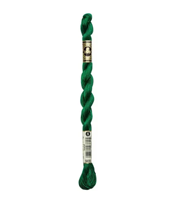 DMC Size 5 Pearl 909 Very Dark Emerald Green
