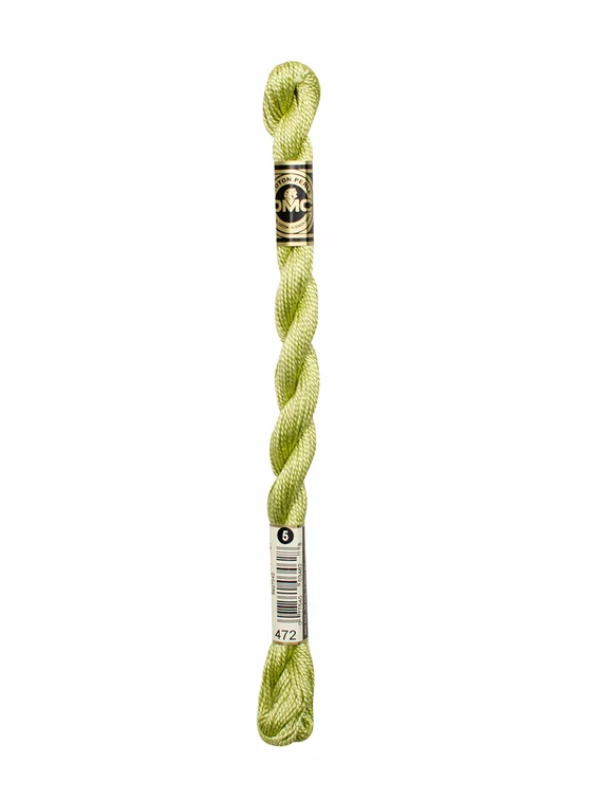 DMC Size 5 Pearl 472 Ultra Light Avocado Green
