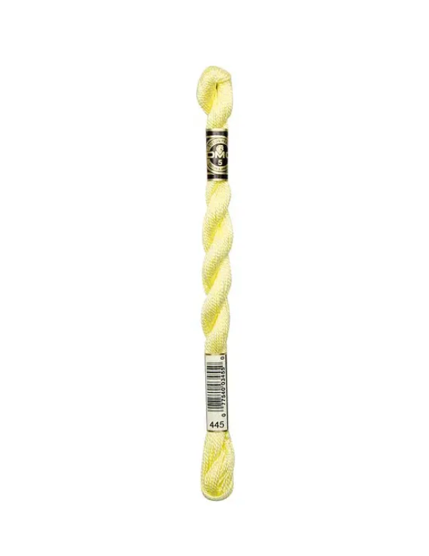 DMC Size 5 Pearl 445 Light Lemon