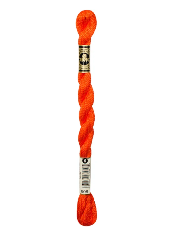 DMC Size 5 Pearl 608 Bright Orange