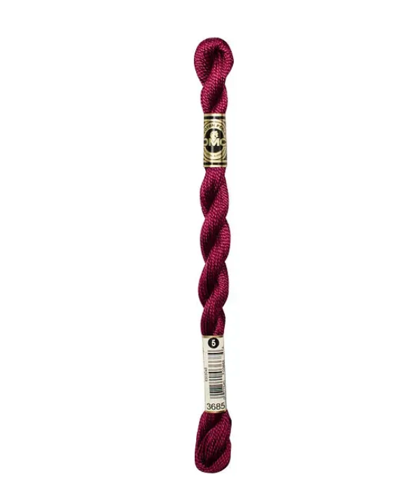 DMC Size 5 Pearl 3685 Very Dark Mauve