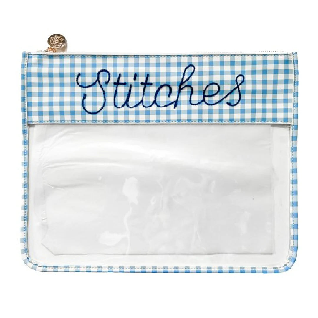 Large Printed Stitches Leather Project Bag