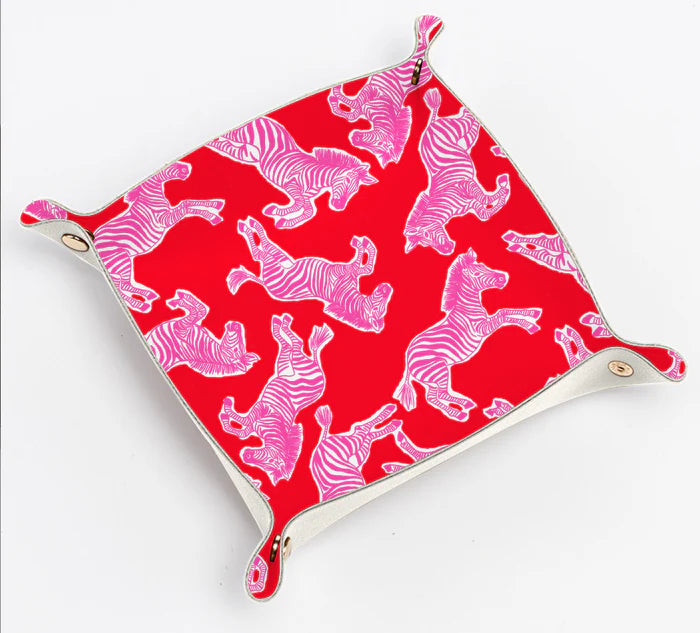 Aspen Lane Jewelry Trinket Tray - Pink Zebra