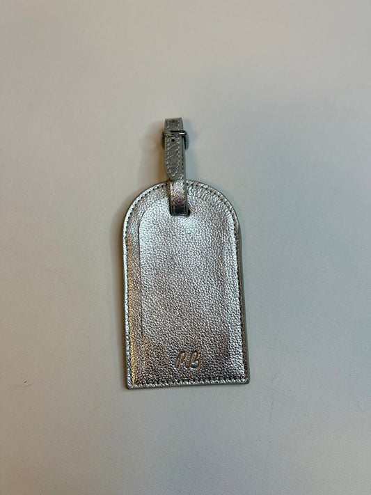 Self-finish Leather luggage tag- Silver