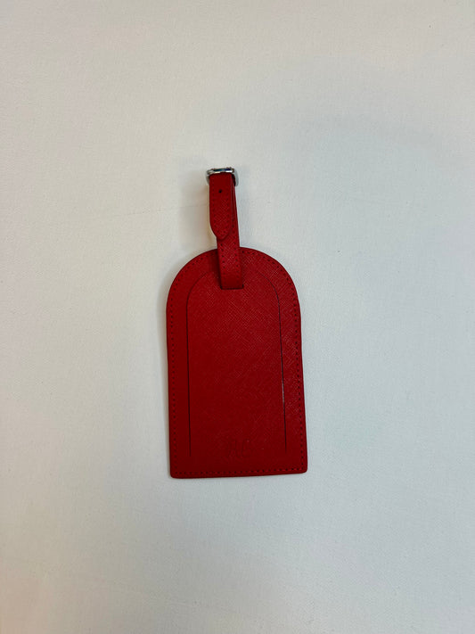 Self-finish Leather luggage tag- Red
