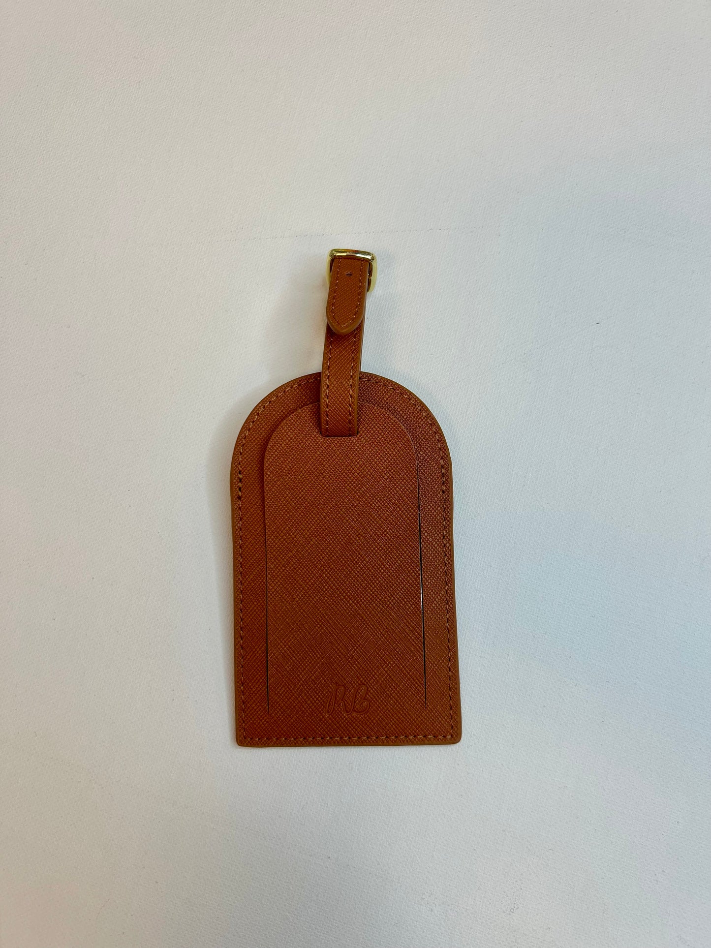 Self-finish Leather luggage tag- Brown