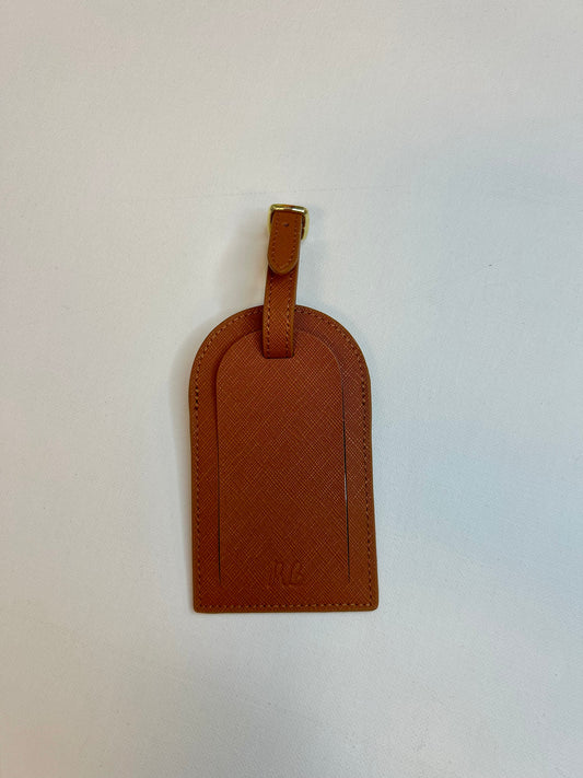 Self-finish Leather luggage tag- Brown
