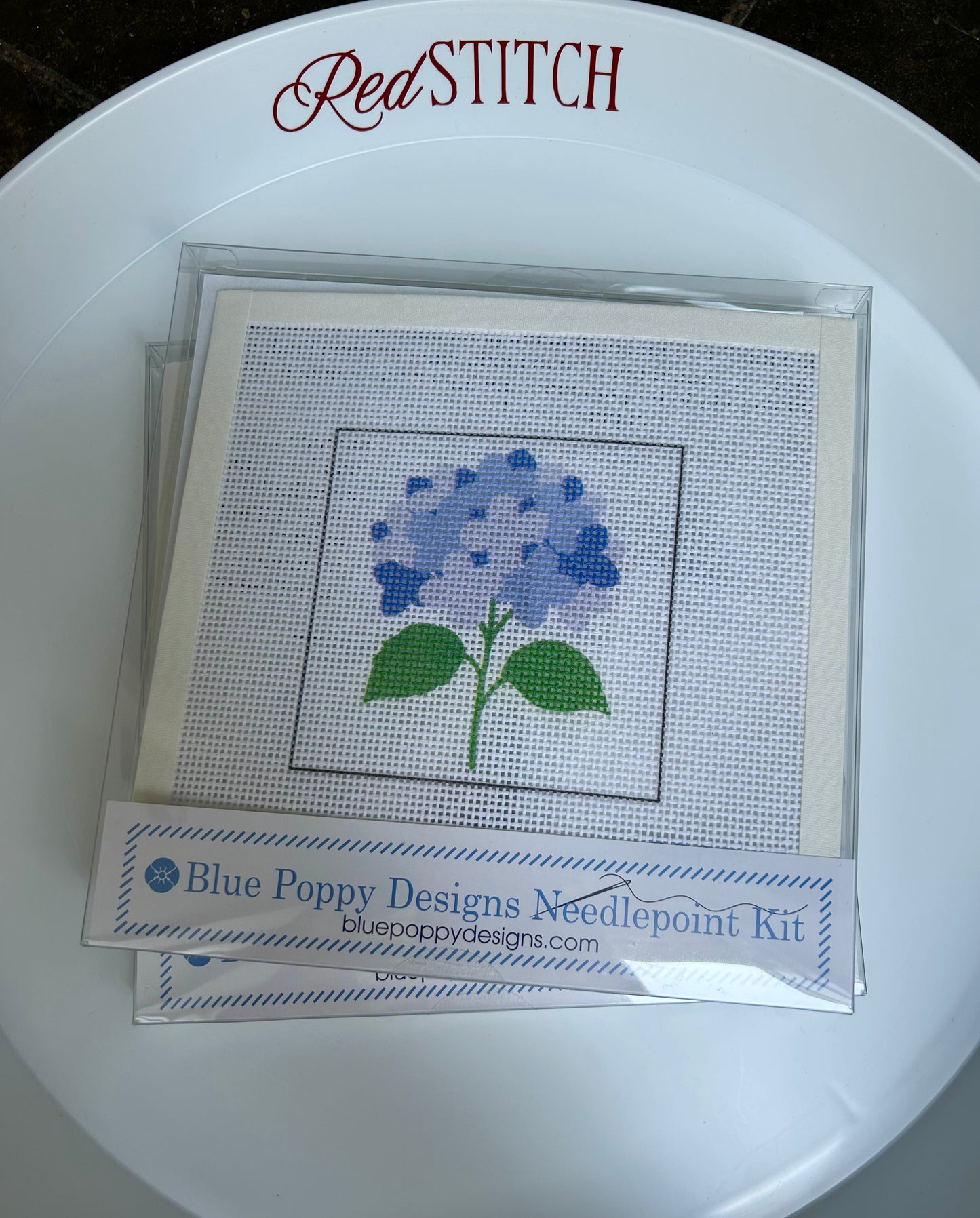 Blue Poppy Needlepoint Kit - Blue Hydrangea