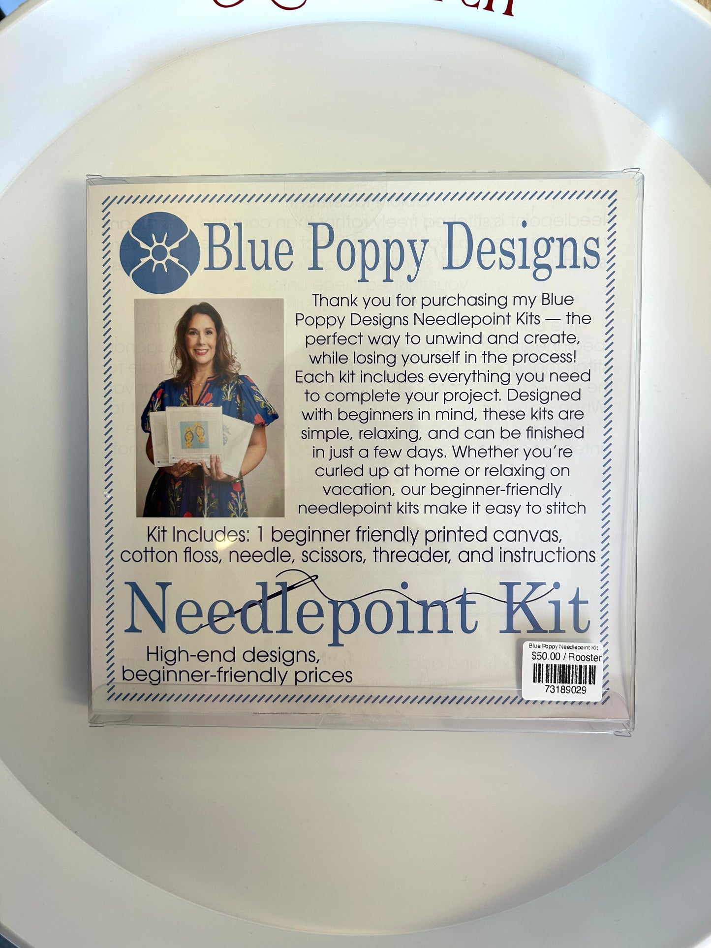 Blue Poppy Needlepoint Kit - Blue Hydrangea
