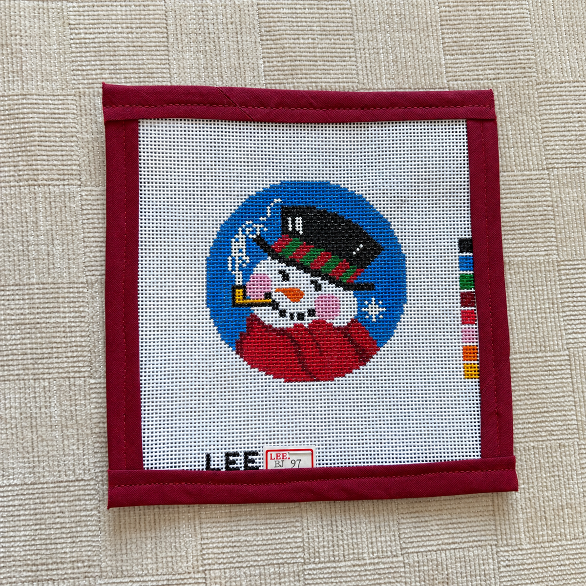 Top Hat Snowman 3" Round