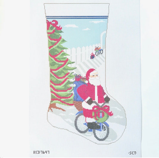 Bicycle Santa Stocking