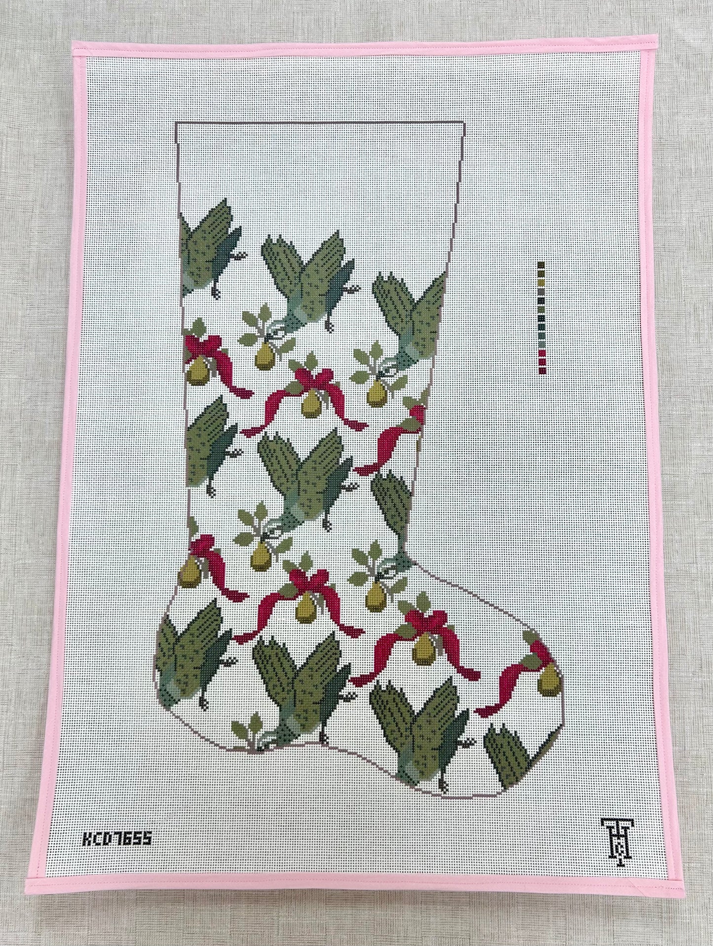 Partridge Pear Ribbon Stocking