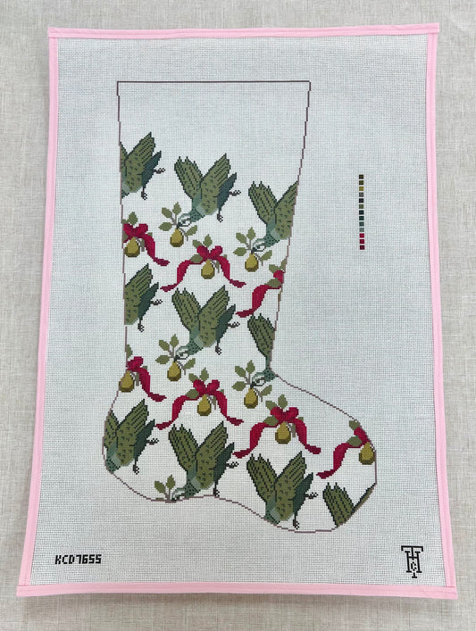 Partridge Pear Ribbon Stocking