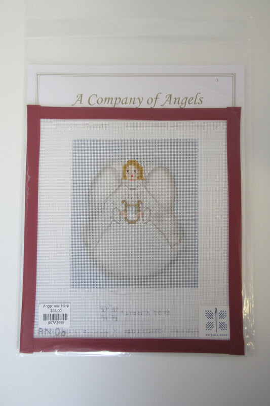 Angel with Harp Canvas and Stitch Guide