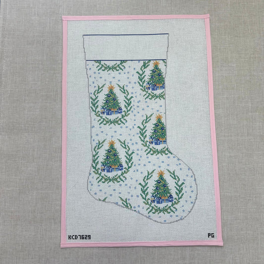 Blue Tree Stocking