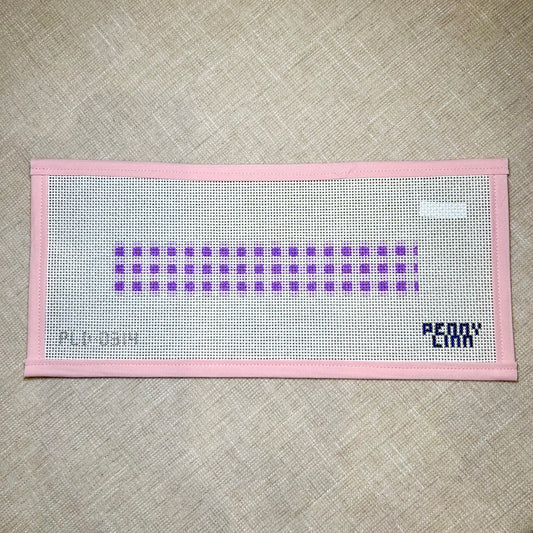 Purple Gingham Key Fob