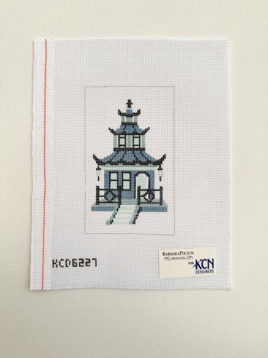 blue pagoda eyeglass case
