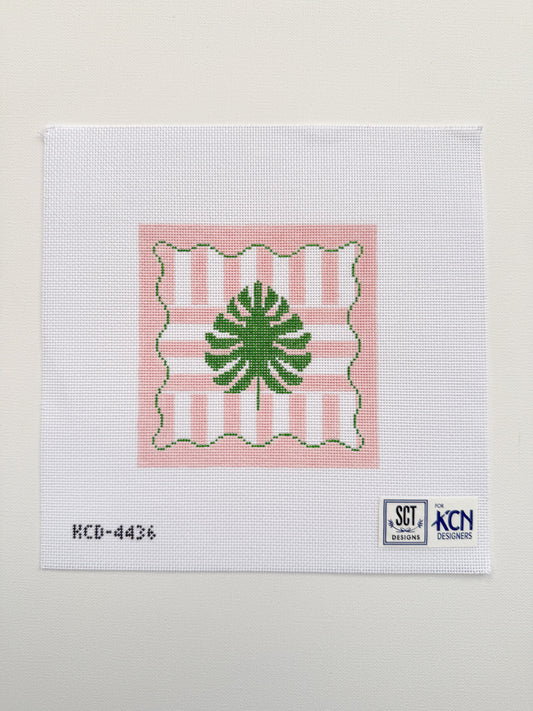 palm square- pink/green