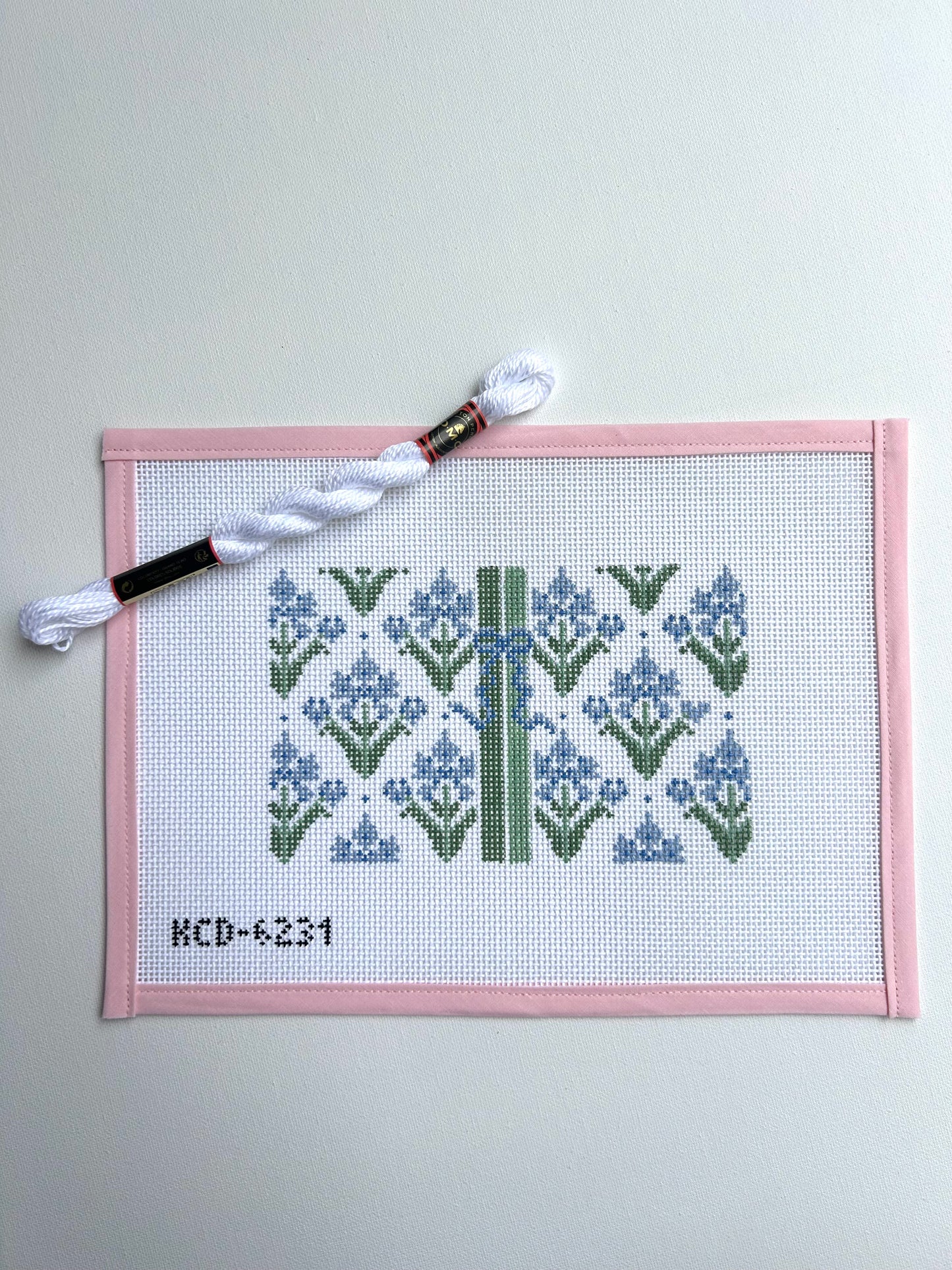Blue Block Print Bow