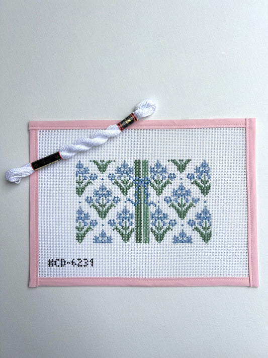 Blue Block Print Bow