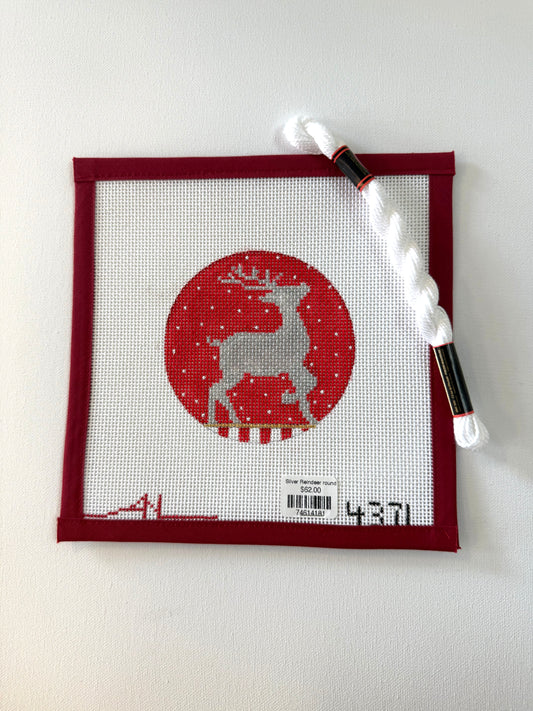 Silver Reindeer round