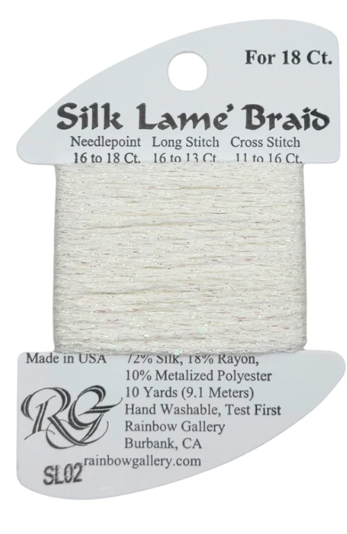 Silk Lame Braid - White - 18 ct.