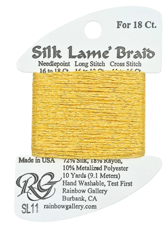 Silk Lame Braid - Yellow - 18 ct.