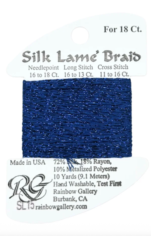 Silk Lame Braid - Dark Blue Card - 13 ct.