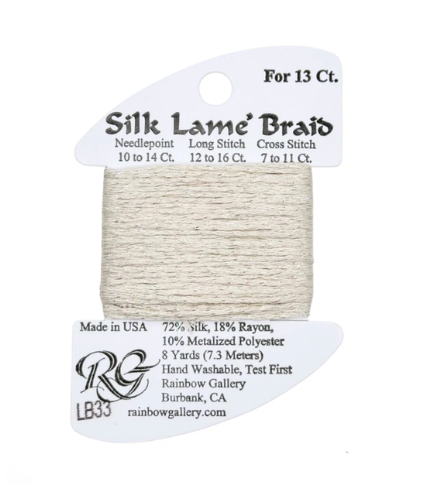 Silk Lame Braid - Eggshell Card - 13 ct.