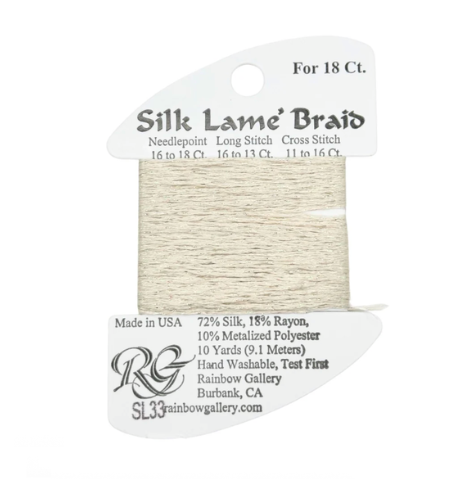 Silk Lame Braid - Eggshell - 18 ct.