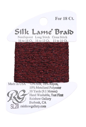 Silk Lame Braid - Raspberry - 18 ct.