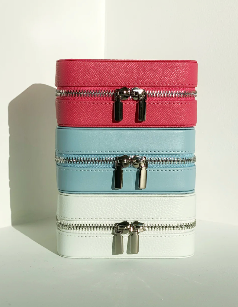Self-finish Leather Square Case- White