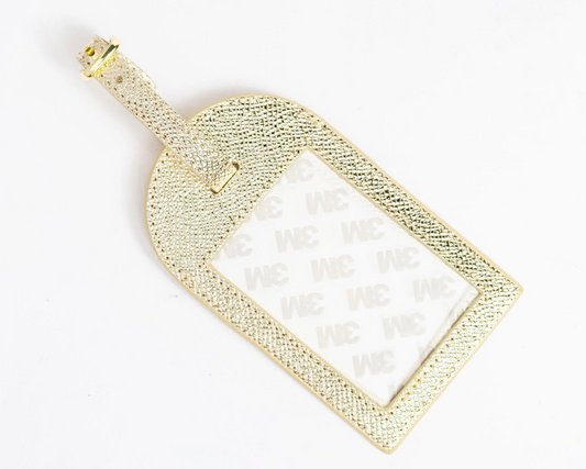 Self-finish Leather luggage tag- Gold